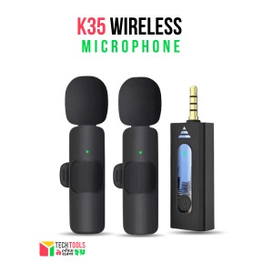 K35 Dual Wireless Microphone 3.5mm Supported