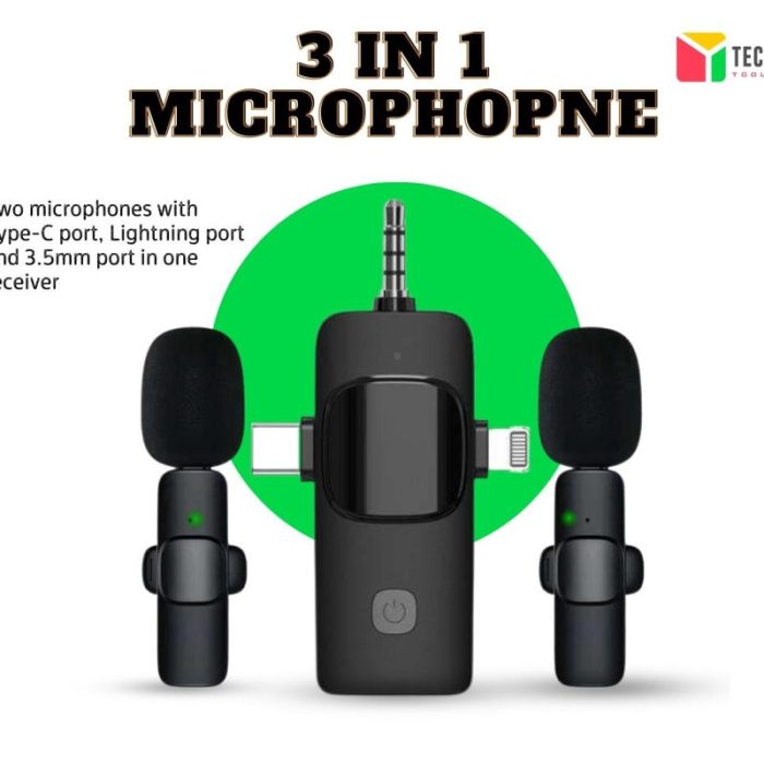 3-in-1 Receiver Dual Mic Wireless Microphone