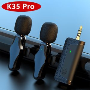 K35 PRO 3.5mm Jack Wireless Lavalier Microphone