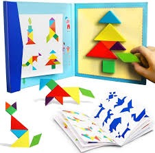 The Magnetic Wooden Tangram Jigsaw Puzzle , priced at 620 BDT , is an educational toy that promotes problem , solving and creativity in children. Made from non , toxic, high , quality wood, its magnetic pieces stay securely in place, ensuring a safe and enjoyable play experience. Ideal for children aged 3 and up, this puzzle helps develop cognitive skills, shape recognition, and spatial awareness. Its compact design makes it travel , friendly, perfect for learning on the go. A fun and durable learning tool for parents who want quality at an affordable price.