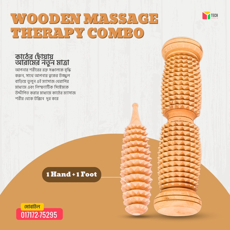 acu wooden massager tharapy combo tech tools