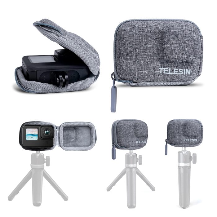 TELESIN Handheld Protector Carrying Cloth Semi-hard Case For GoPro 12/11/10/9/8/7 - Image 3