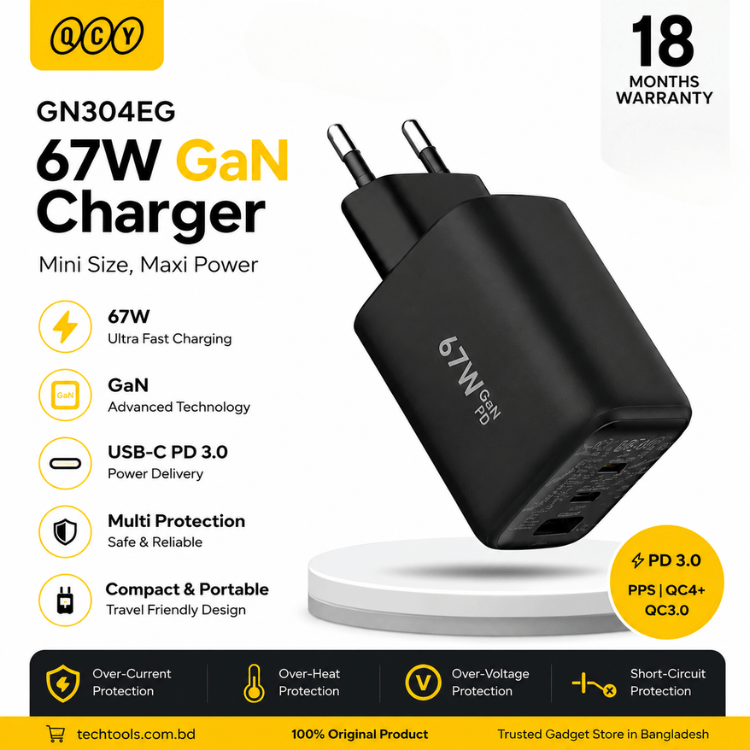 QCY GN304EG 67W Mini GaN Charger