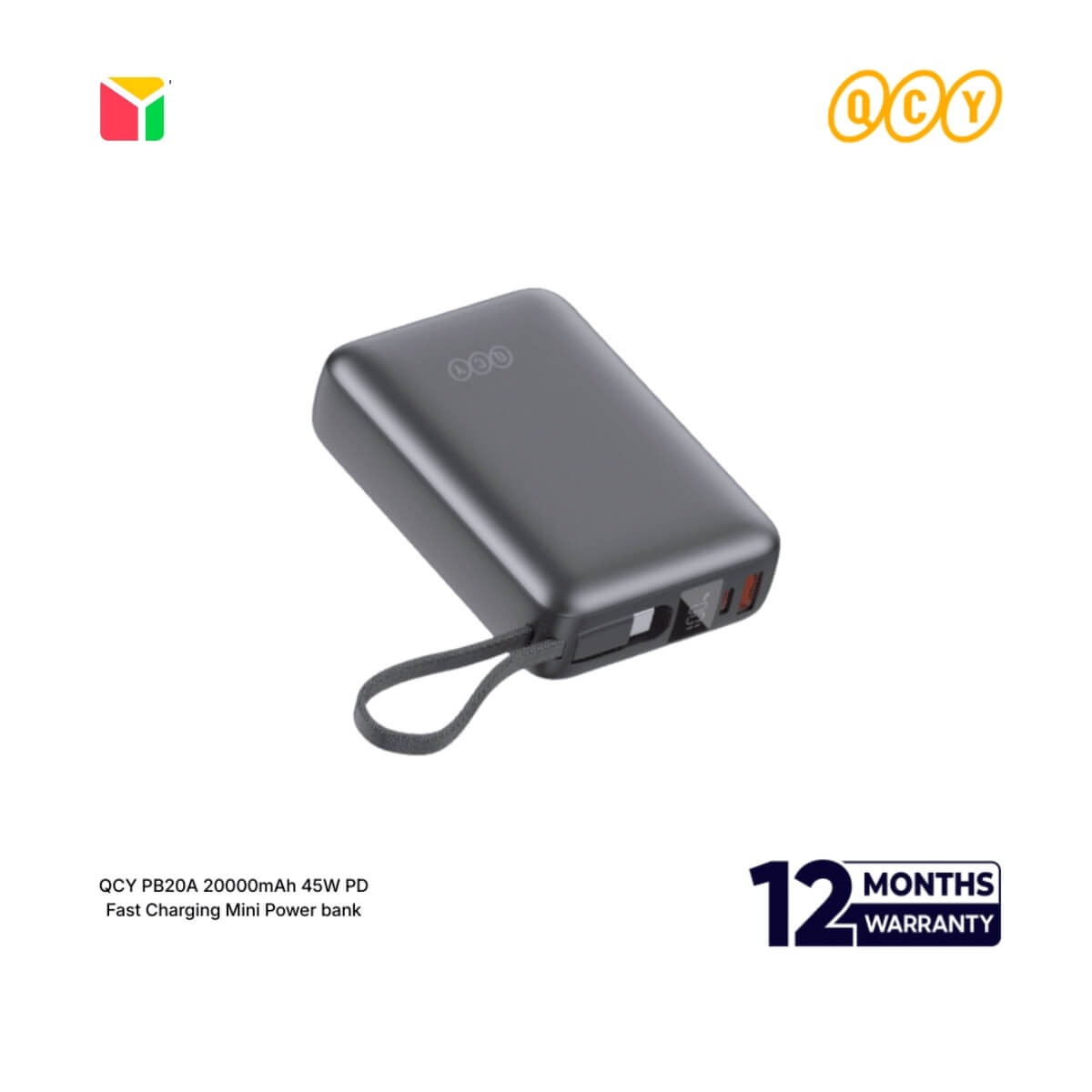 QCY PB20A 45W PD 20000mAh Fast Charging Power Bank Price in Bangladesh