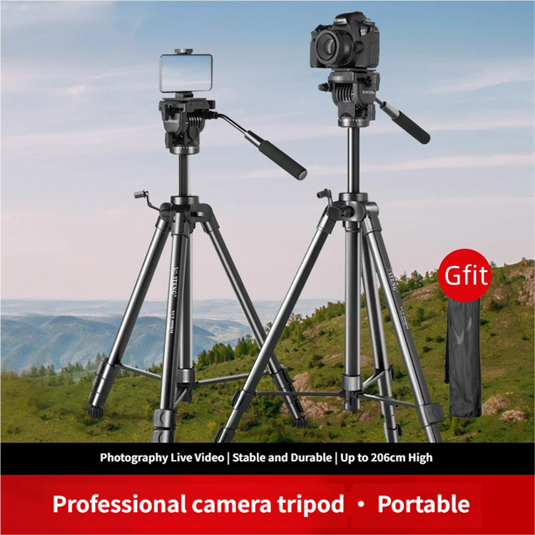 YUNTENG VCT-999 Professional 2M Aluminum Alloy Folding Heavy Tripod for DSLR, Video Camera & Mobile - Image 7