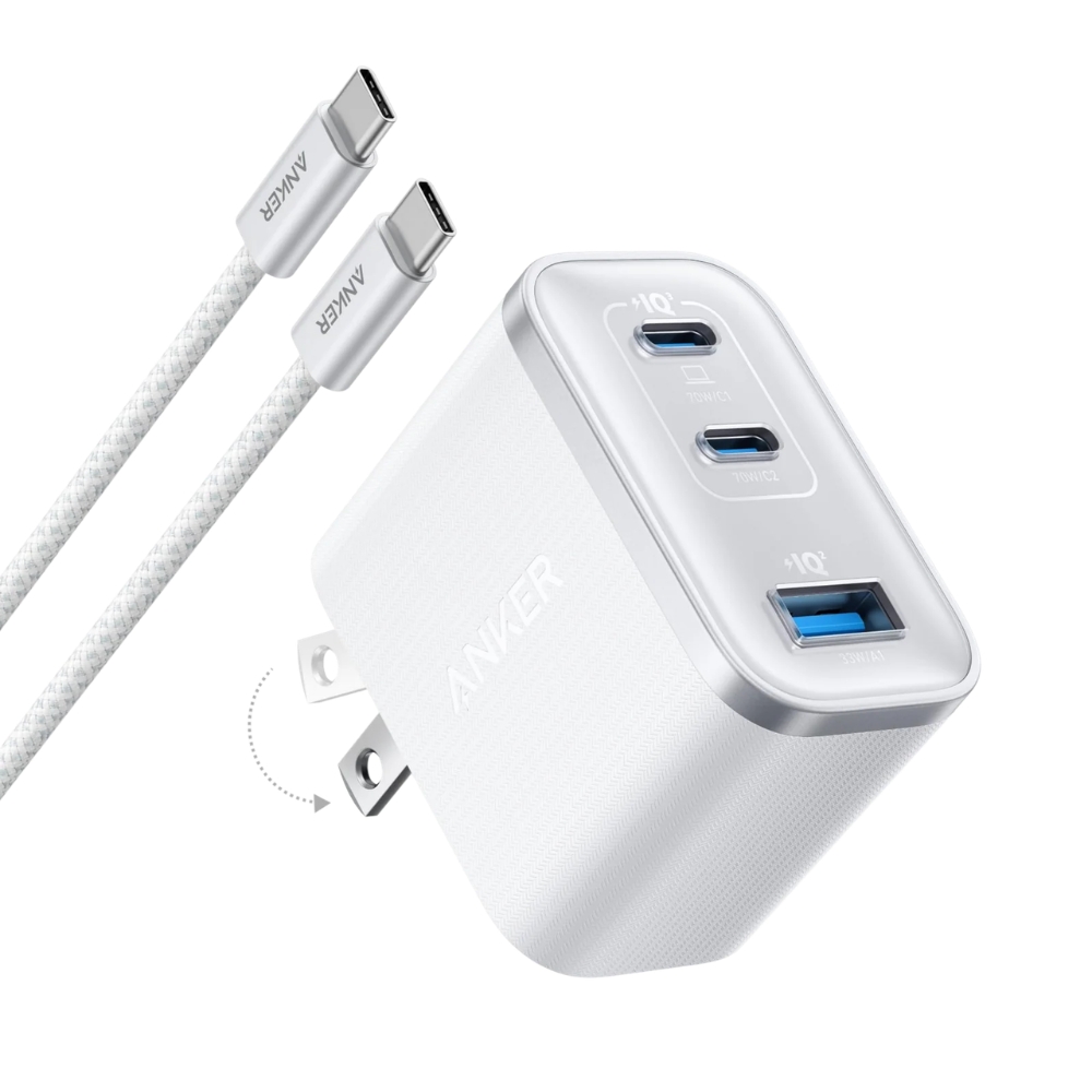 Anker Nano Charger 70W 3Port PD Fast Charging Adapter