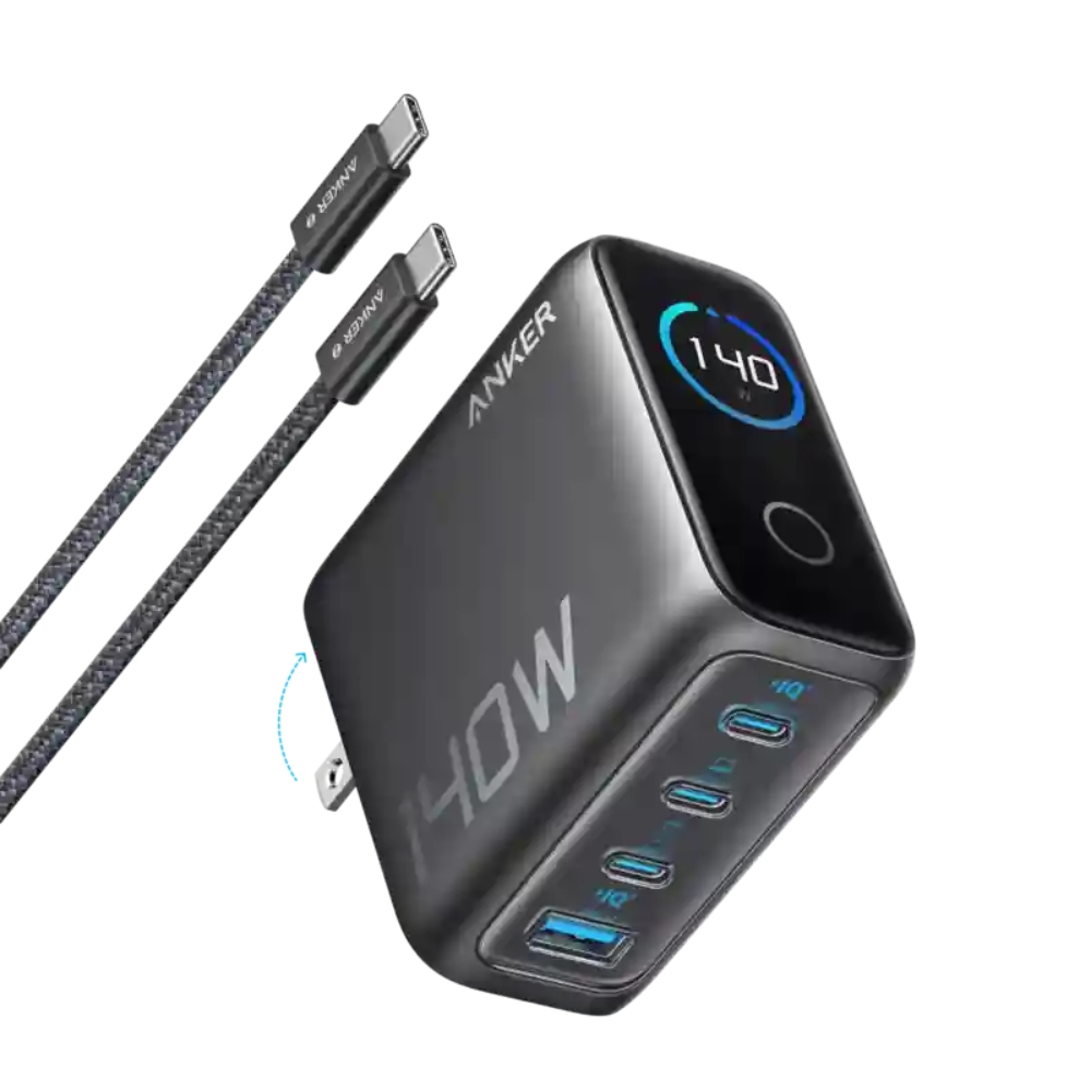 Anker Zolo 140W PD3.1 4-Port Digital Display with C-C Cable Power Adapter