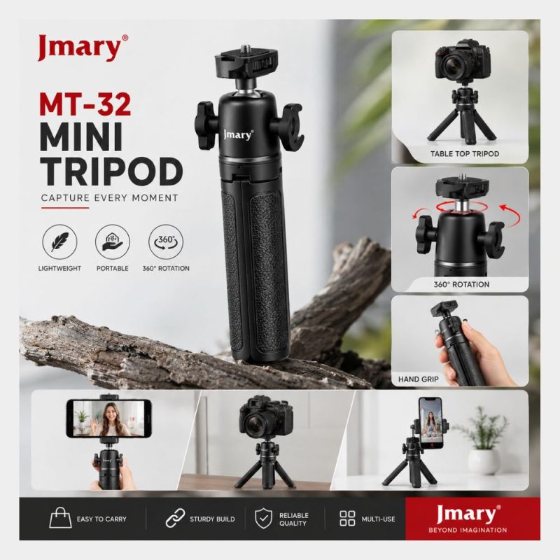 Jmary MT-32 mini extension desktop tripod and phone holder stand by Tech Tools BD