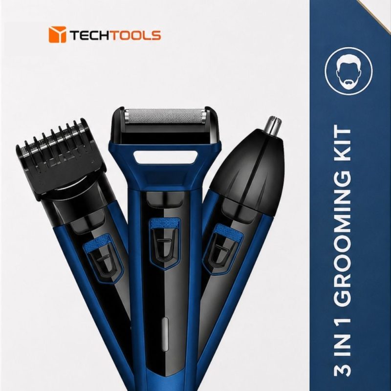 Kemei KM-6330 three detachable heads for hair clipping beard shaving nose hair trimming Tech Tools BD
