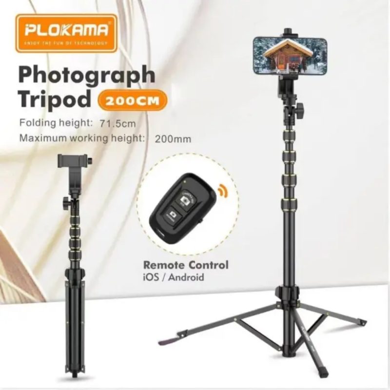Plokama PK 998 selfie stand and photography tripod with bluetooth remote by Tech Tools BD Plokama PK 998 selfie stand and photography tripod with bluetooth remote by Tech Tools BD