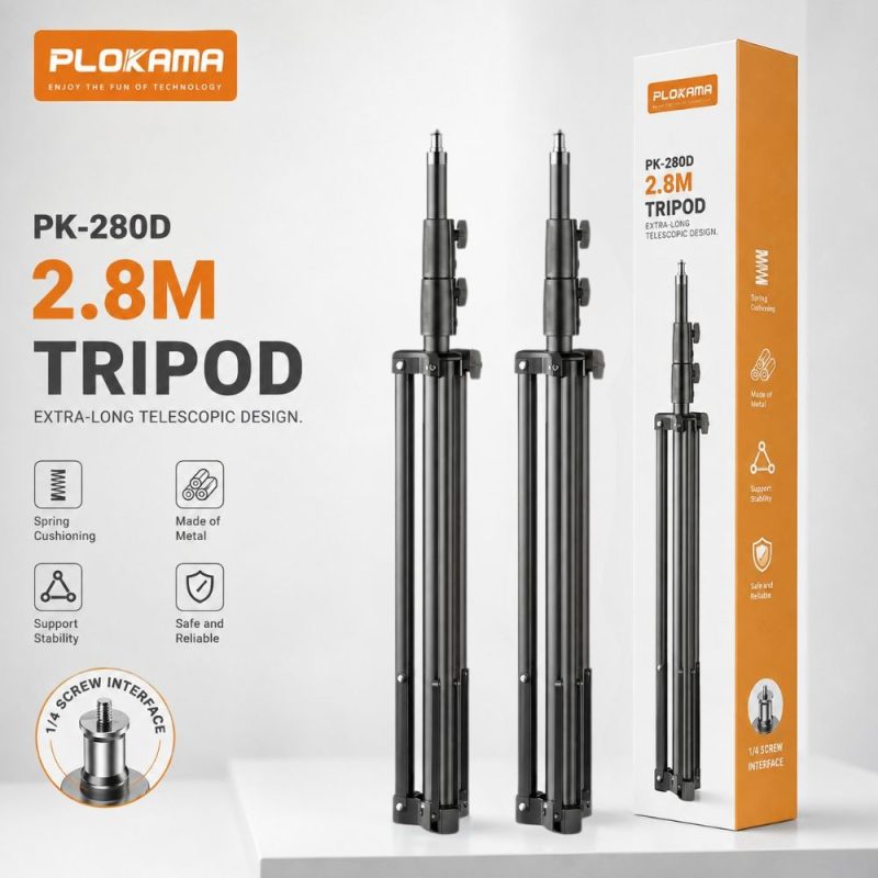 Plokama PK-280D 2.8m professional heavy duty camera tripod light stand by Tech Tools BD