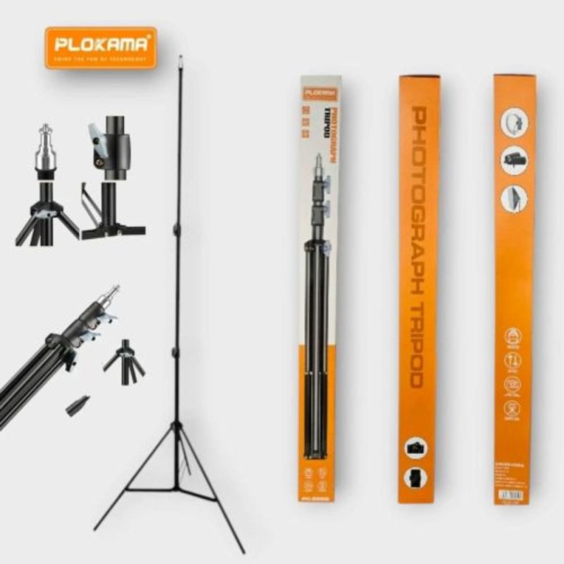 Plokama PK280D tripod top connector with universal 14 inch thread screw adapter Tech Tools BD Plokama PK-280D 2.8m Professional Light & Camera StandThe Plokama PK-280D is an extra-tall, heavy-duty telescopic stand built for studio lighting, videography, overhead shooting, and content creation setups. Reaching an extended maximum height of 2.8 meters (280 cm), this stand features a spring-cushioned shock-absorption mechanism and metal construction to safely support studio strobes, heavy LED light panels, softboxes, and cameras. Technical SpecificationsFeature ParameterSpecification DetailsBrand & ModelPlokama PK-280DMaximum Extended Height2.8 Meters / 280 cm (~9.2 Feet)Main MaterialHigh-Grade Aluminum Alloy / Heavy-Duty MetalInternal Safety MechanismSpring-Cushioned Air/Shock Absorption SystemMounting HardwareStandard Universal 1/4″ Threaded Screw MountLeg Base & FeetNon-Slip Rubber Base Caps with Wide Foldable FootprintLocking MechanismAnti-Slip Rotary / Flip Clamp Tension LocksCompatible GearStudio Strobes, Softboxes, Ring Lights, LED Panels, DSLRs & PhonesKey Operational Highlights & Practical FeaturesExtra-Tall 2.8M Reach: Reaches heights up to 9.2 feet, making it ideal for overhead flat-lays, high-angle key lighting, hair lights, and wide studio room setups. Spring-Cushioned Protection: Features internal dampening springs inside the telescopic sections. If a lock knob is accidentally loosened, the spring system absorbs shock to prevent gear from crashing down. Universal 1/4" Thread: Equipped with a standard 1/4-inch screw mount compatible with ring lights, LED video panels, softbox speedrings, smartphone adapters, and DSLR/mirrorless cameras. Durable & Portable Design: Built with lightweight yet strong aluminum tubing. Folds down compactly for field photography and transport. Why Buy the Plokama PK-280D from Tech Tools Bangladesh?When setting up studio or video equipment, acquiring genuine, durable hardware with reliable local support is essential. At Tech Tools, our business reputation is backed by 17+ years of tech market experience in Bangladesh and our promise—“৯ দেখিয়ে হবে না ছয়!”100% Original Equipment: Direct procurement guarantees genuine Plokama products with proper structural integrity. Pre-Dispatch QC Checks: Every stand undergoes physical inspection prior to shipping to verify section extension, clamp locks, and mounting thread integrity.Studio & Content Creator Authority: Founded by industry expert Amzad Hossain, Tech Tools has served over 200,000+ satisfied customers across Bangladesh.Fast Express Delivery: Safe, well-packed home shipping across all 64 districts in Bangladesh with responsive after-sales support. Frequently Asked Questions (FAQs)Q1: What is the price of the Plokama PK-280D Stand in Bangladesh?Answer: The Plokama PK-280D 2.8m Stand price in Bangladesh typically ranges between ৳1,550 BDT and ৳1,850 BDT, depending on stock availability. Q2: What is the benefit of the spring cushioning inside the stand?Answer: The internal spring cushions sudden drops when un-clamping sections, preventing accidental damage to mounted studio lights or softboxes. Q3: Can I mount a DSLR camera or smartphone on this stand?Answer: Yes. The universal 1/4" screw mount fits standard DSLR baseplates and phone tripod holders, making it useful for overhead video recording. Q4: Why choose Tech Tools for camera and light accessories in BD?Answer: Tech Tools guarantees genuine products, thorough pre-shipment quality checks, and customer service backed by 17+ years of market leadership (“৯ দেখিয়ে হবে না ছয়!”).