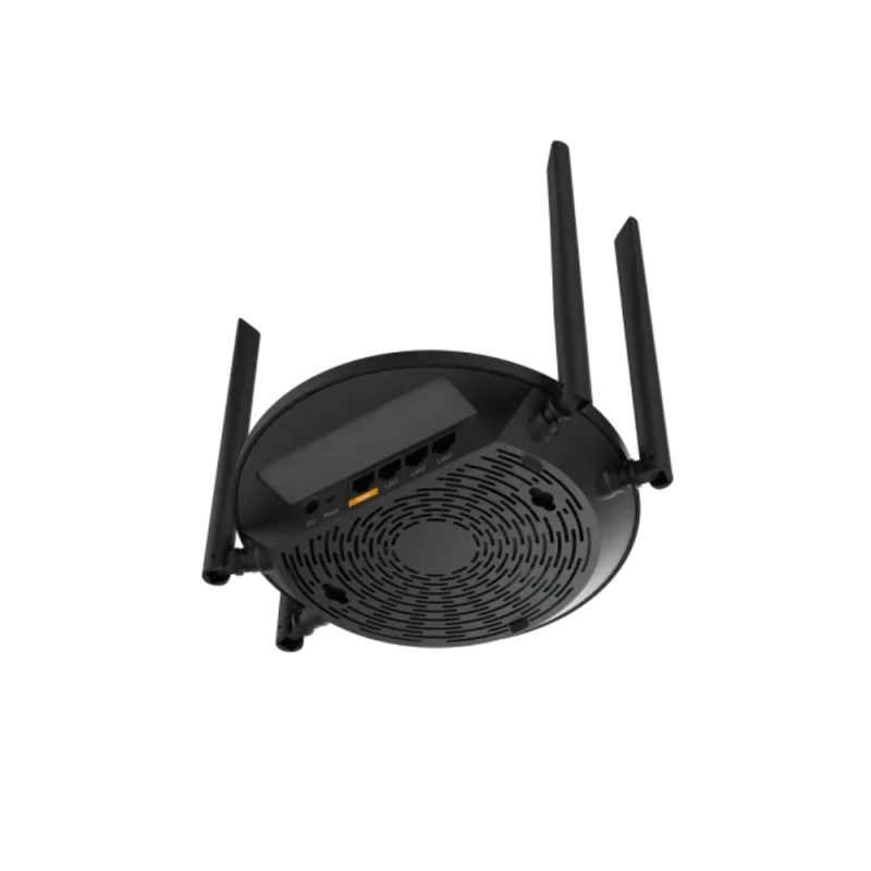 Ruijie RG-EW300 Pro 300Mbps smart Wi-Fi router with four high gain antennas by Tech Tools BD Ruijie RG-EW300 Pro router back panel showing 1 WAN and 3 LAN Ethernet ports Tech Tools BD