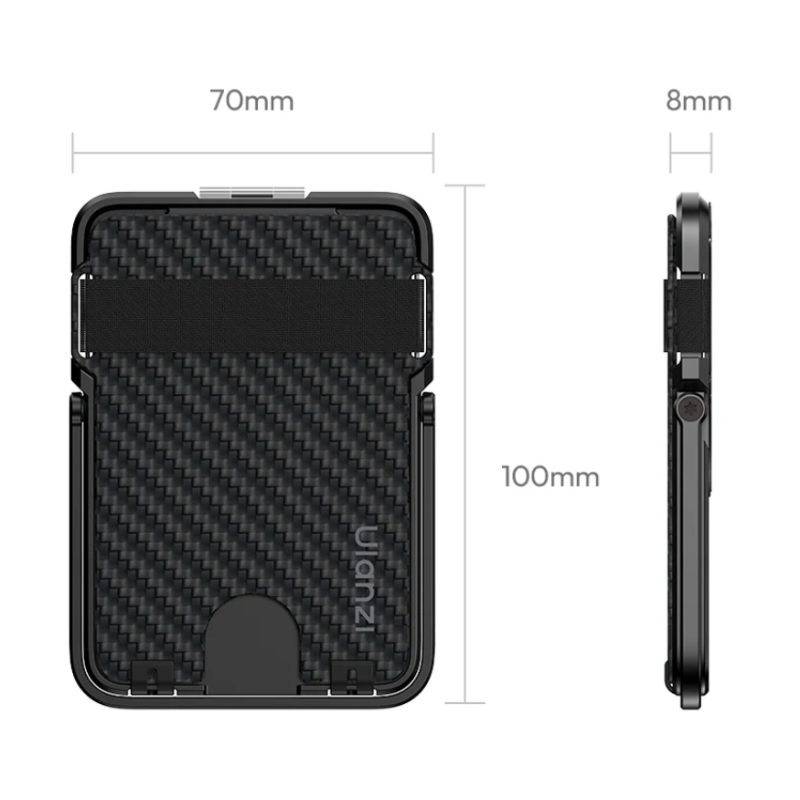 Ulanzi ML25 MagLock Cardholder: The 0.8cm Smart Wallet That Redefines Everyday Carry Finally, a Minimalist Wallet That Does More Do you carry a bulky wallet, a separate phone stand, and still struggle to keep your cards organized? The Ulanzi ML25 MagLock Cardholder solves all three problems with one sleek accessory. At just 0.8 centimeters thick, this carbon fiber marvel attaches magnetically to your phone and transforms how you carry your daily essentials. Whether you are a professional in Dhaka, a student in Chittagong, or a traveler exploring Bangladesh, this 3-in-1 cardholder, stand, and hands-free hook makes your life simpler. No more digging through bags for cards or propping your phone against random objects. The ML25 keeps everything organized and accessible. What Makes the ML25 a Must-Have Accessory 1. Ultra-Slim Carbon Fiber Design Measuring just 0.8cm thick and weighing about 100 grams, the ML25 is barely noticeable when attached to your phone. The premium carbon fiber and aluminum alloy construction provides excellent durability while maintaining a sophisticated matte black appearance that complements any device. 2. Strong Dual-Sided Magnetic System The ML25 features powerful magnets on both sides, offering versatility that ordinary cardholders cannot match: Front-side magnetic force: 14N – Securely attaches to MagSafe iPhones and cases Back-side magnetic force: 10N – Allows attachment of additional accessories or another magnetic device For non-MagSafe phones, the included magnetic ring sticker provides the same strong connection. 3. Smart Card Storage with Push-to-Access The ML25 holds up to four cards with an innovative push-to-access mechanism. Simply press and your cards slide out smoothly for one-handed retrieval. An elastic strap keeps cards secure, while a hidden compartment provides space for a SIM pin, SD card, or TF card. 4. 2-in-1 Stand Functionality Built into the cardholder design is a reliable phone stand with two adjustable modes: Stand Mode: Perfect for video calls, presentations, and reading Movie Mode: Ideal for watching content in landscape orientation 5. Snap and Go Hands-Free Hook The integrated MagLock hook clips onto your bag, backpack, or belt loop, allowing you to carry your phone and cards hands-free. This feature is especially useful when commuting, shopping, or traveling. Specifications Table Specification Details Brand Ulanzi Model ML25 (M095) Product Type MagSafe Magnetic Cardholder Wallet Material Carbon Fiber + Aluminum Alloy Dimensions 10 × 7 × 0.8 cm Weight 100g ± 5g Thickness 0.8 cm Card Capacity Up to 4 Cards Front Magnetic Force 14N Back Magnetic Force 10N Mount Type Magnetic (MagSafe Compatible) Compatibility MagSafe iPhones, MagSafe Cases, Devices with Magnetic Ring Stand Modes 2 (Vertical & Horizontal) Special Features MagLock Hook, Push-to-Access Cards, Hidden Storage Color Matte Black What's in the Box MagLock Cardholder, Magnetic Ring Sticker, User Manual Ulanzi ML25 Price in Bangladesh Retailer Price (BDT) Warranty Notes TechTools Bangladesh Contact for Latest Price 12 Months 100% Authentic Extreme Gadgets 2,450 12 Months Original Price 2,450 BDT Gear Buzz BD 2,050 12 Months Online with COD Gadget Breeze Contact for Latest Price 7-Day Replacement Fast Delivery Price range: Approximately 2,050 – 2,450 BDT for the authentic Ulanzi ML25 with warranty. Why Buy from TechTools Bangladesh? 5+ years of trusted eCommerce experience in Bangladesh 100% original Ulanzi products guaranteed Honest product recommendations before purchase Reliable after-sales support Trusted by thousands of satisfied Bangladeshi customers Fast delivery across Dhaka and nationwide Buy with confidence from a trusted tech retailer Frequently Asked Questions (FAQs) Q1: How thin is the Ulanzi ML25 MagLock Cardholder? The ML25 measures just 0.8 centimeters thick, making it one of the slimmest magnetic cardholders available. It adds minimal bulk to your phone, sliding easily into pockets and bags without the uncomfortable bulge of traditional wallets. Q2: How many cards can the Ulanzi ML25 hold? The ML25 can hold up to four cards securely. It uses a push-to-access system and an elastic strap to keep cards in place. This capacity is perfect for carrying essential ID, debit, and access cards. Q3: Is the Ulanzi ML25 compatible with all phones? The ML25 is compatible with all MagSafe iPhones (iPhone 12 and later), MagSafe-compatible cases, and any phone or case with the included magnetic ring sticker attached. techtools