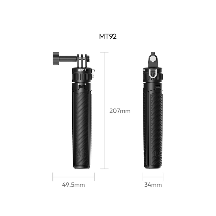 Ulanzi MT92 action camera selfie stick in use for vlogging with neck lanyard, lightweight carbon fiber travel tripod for GoPro and DJI, available at TechTools BD