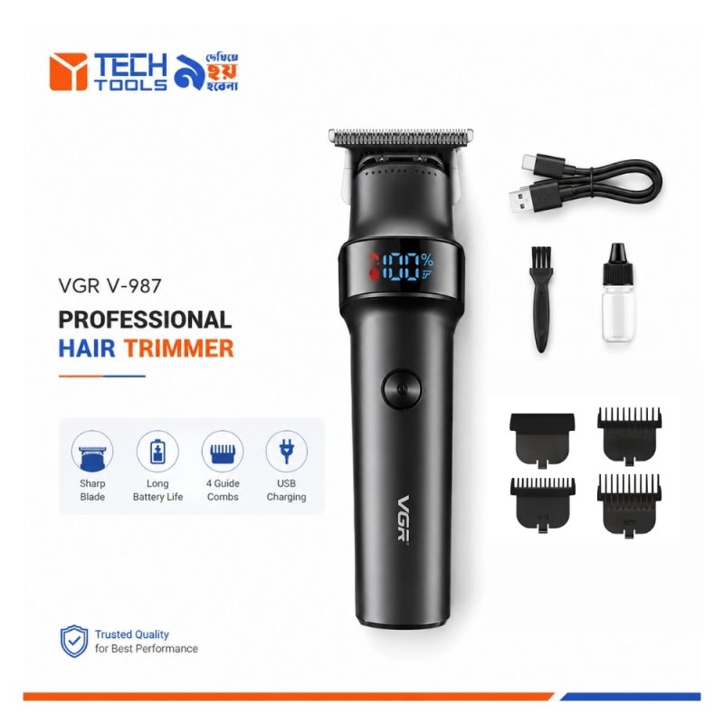 VGR V-987 professional hair trimmer zero gapped precision blade by Tech Tools BD