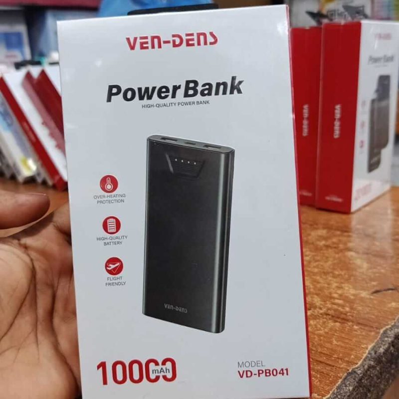 Ven-Dens VD-PB041 10000mAh Power Bank with dual USB output and LED indicator