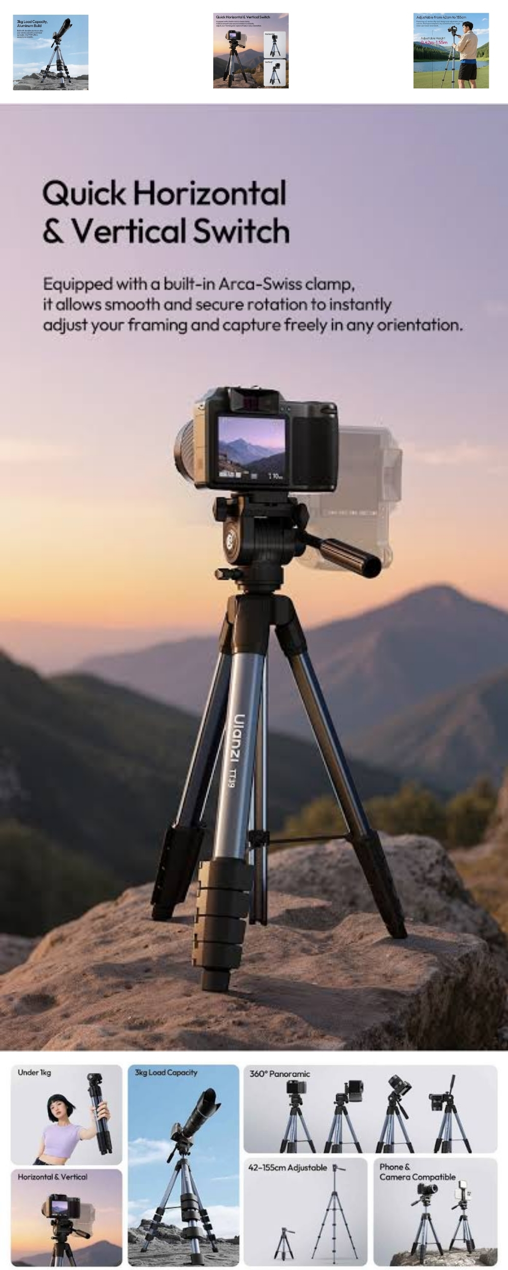 Ulanzi TT39 camera tripod and portable desktop stand for vlog and live stream by Tech Tools BD