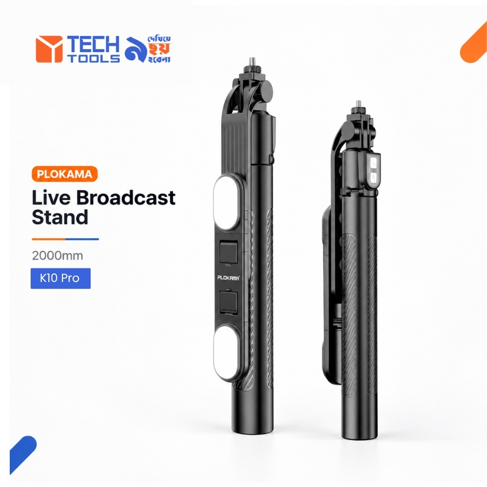 Plokama K10 Pro selfie stick tripod with wireless remote control
