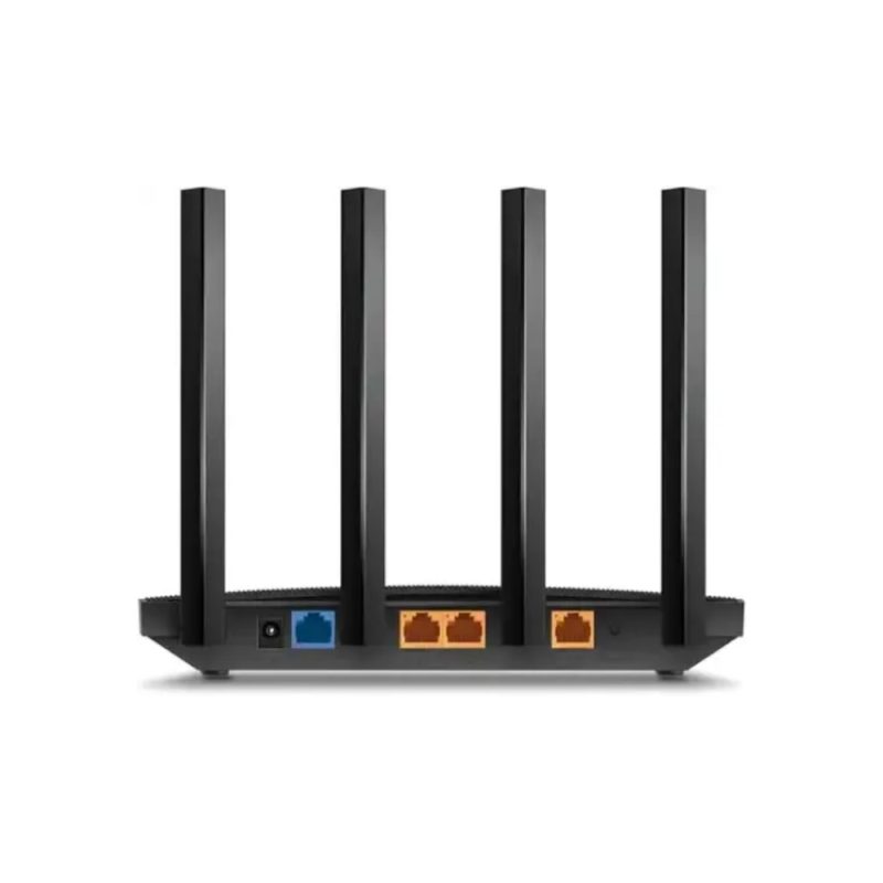 TP Link Archer AX12 router rear panel showing full gigabit WAN and 3 LAN ports Tech Tools BD TP Link Archer AX12 AX1500 dual band gigabit wifi 6 router with 4 high gain antennas by Tech Tools BD