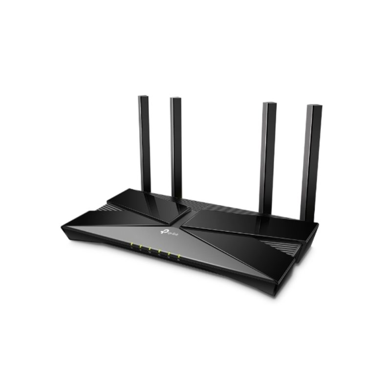 TP Link Archer AX53 AX3000 dual band gigabit wifi 6 router with 4 high gain antennas by Tech Tools BD TP Link Archer AX53 router top textured casing and front LED status indicator lights Tech Tools