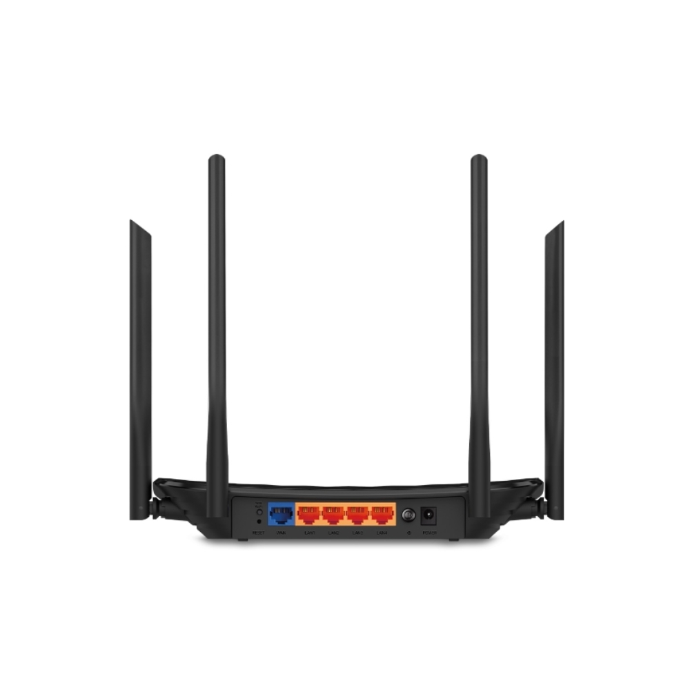 TP Link Archer C50 router textured top casing and front LED status indicator lights Tech Tools