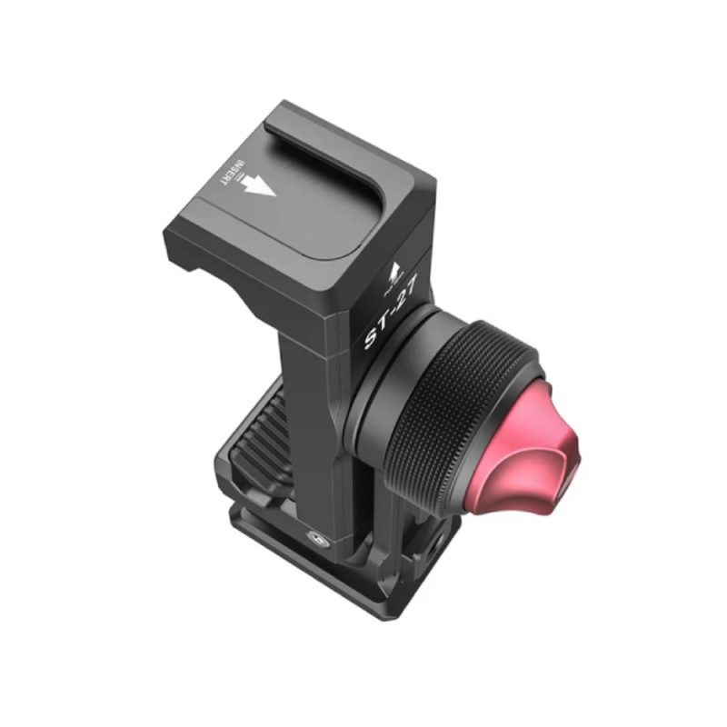 Ulanzi ST 27 phone clamp showing top and side cold shoe mounts for microphone and LED video light Tech Tools BD
